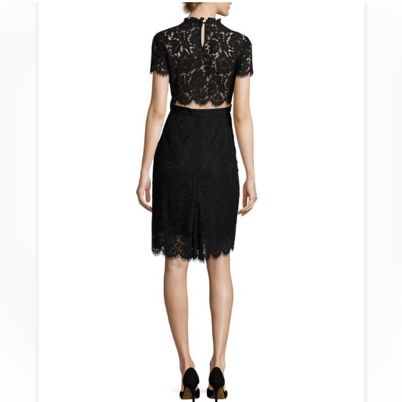 DIANE VON FURSTENBERG “Alma” Lace Sheath Black Cutout Dress - Picture 3 of 14